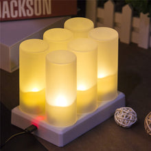 Load image into Gallery viewer, 6 Pack LED Flameless Candles Remote Electric Tea Light Fake Vela Flame Votive Timer Tealight Home Decor Charging or no Charging