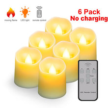 Load image into Gallery viewer, 6 Pack LED Flameless Candles Remote Electric Tea Light Fake Vela Flame Votive Timer Tealight Home Decor Charging or no Charging
